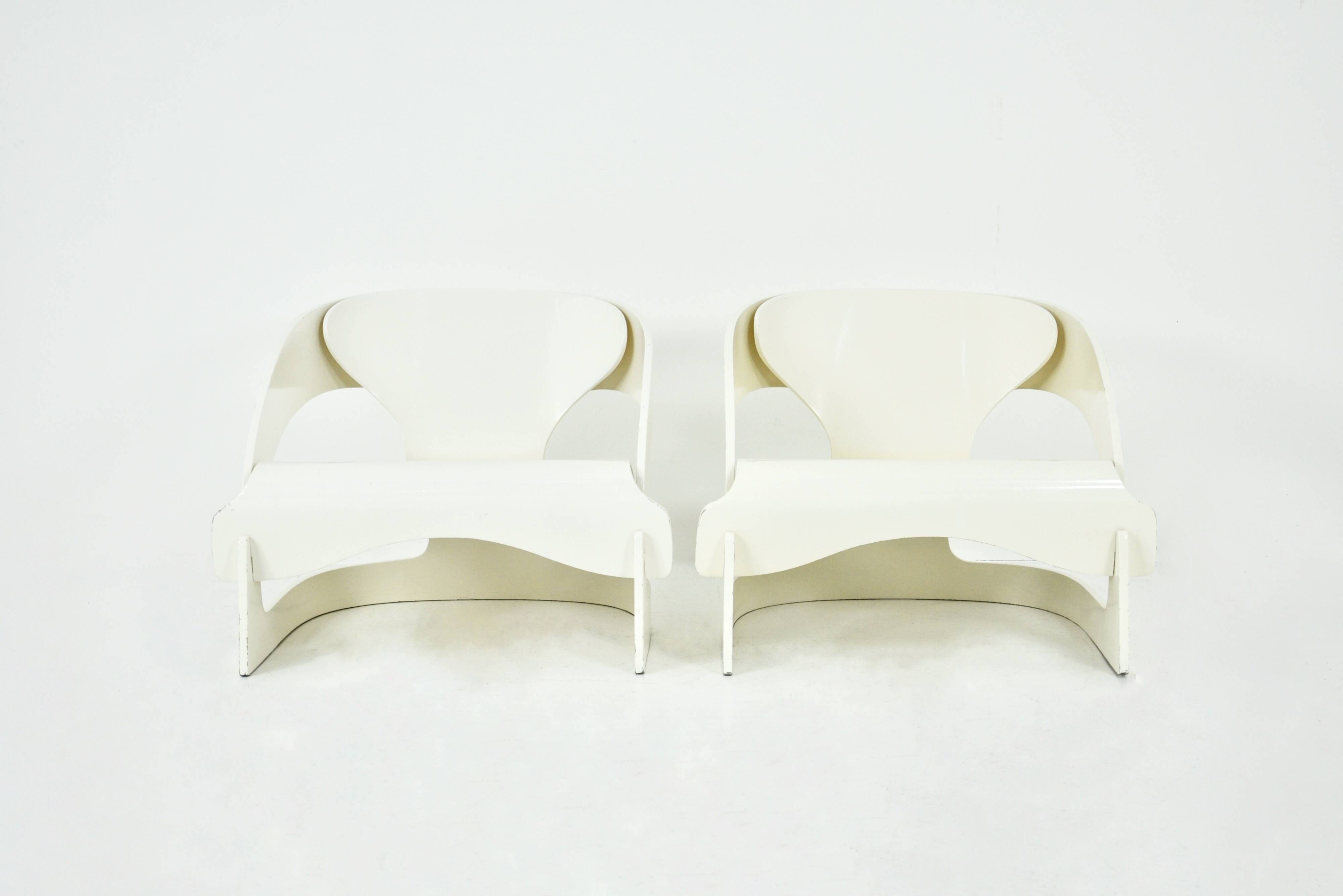 Pair of Model 4801 Armchairs by Joe Colombo for Kartell, 1960s