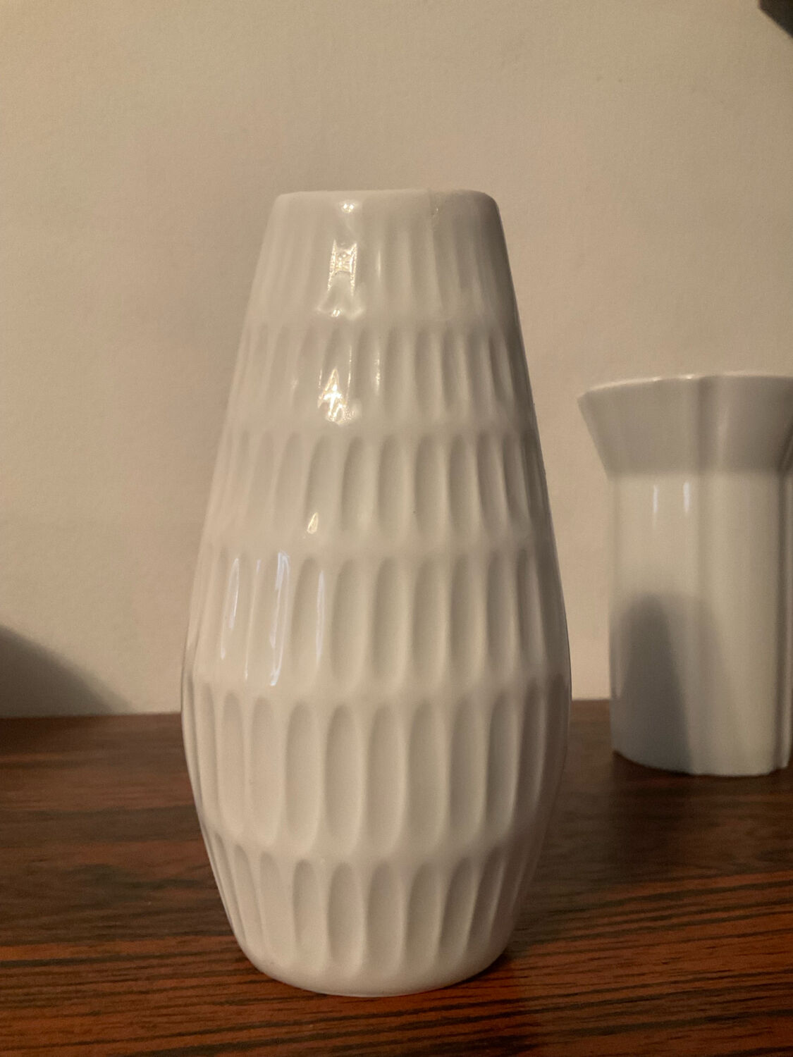 Set of 3 vintage Bareuther porcelain vases.