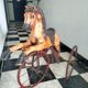 Tricycle cheval en bois et métal