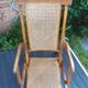 Folding beech cane armchair