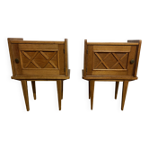 Pair of Vintage Bedside Tables Scandinavian Style 50s Vintage