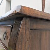 Vintage Brutalist Solid Elm Chest of Drawers