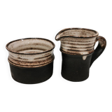 Ceramic set consisting of a sugar bowl and a milk jug from Finns keramik Denmark.