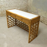 Bamboo dressing table console, 1970
