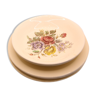 Set of 5 plates, including 2 hollows, model Bouquet de Villeroy and Boch