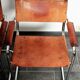 Set of 4 S34 style dining chairs in vintage cognac saddle leather by Mart Stam - Marcel Breuer