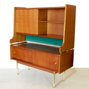 Scandinavian sideboard in solid teak wood and brass, 1950s Swedish vintage