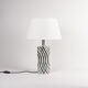 White table lamp with black free hand decorations by Per Linnemann-Schmidt