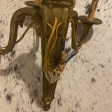 Pair of gilt and chiselled bronze wall lights with 3 lights - Louis XVI style