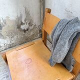 Elm and leather armchair Maison Regain