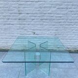 Table basse carrée en verre par Peter Gyzchy 1970
