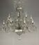 Transparent blown and pinched glass chandelier trimmed with crystals, austria circa 1920