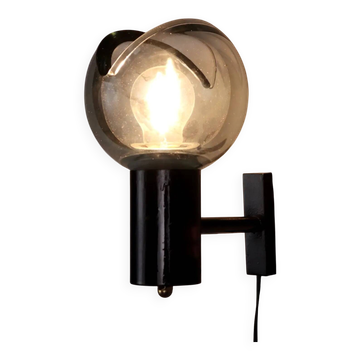 Vintage wall light in glass and aluminium, Italy, 1960s