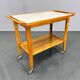Vintage Wood and Plywood Serving Cart, 1970's