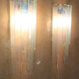 1 x Wall lamp by Carlo Nason for Mazzega, Cascade, Ice Blue, 1970s