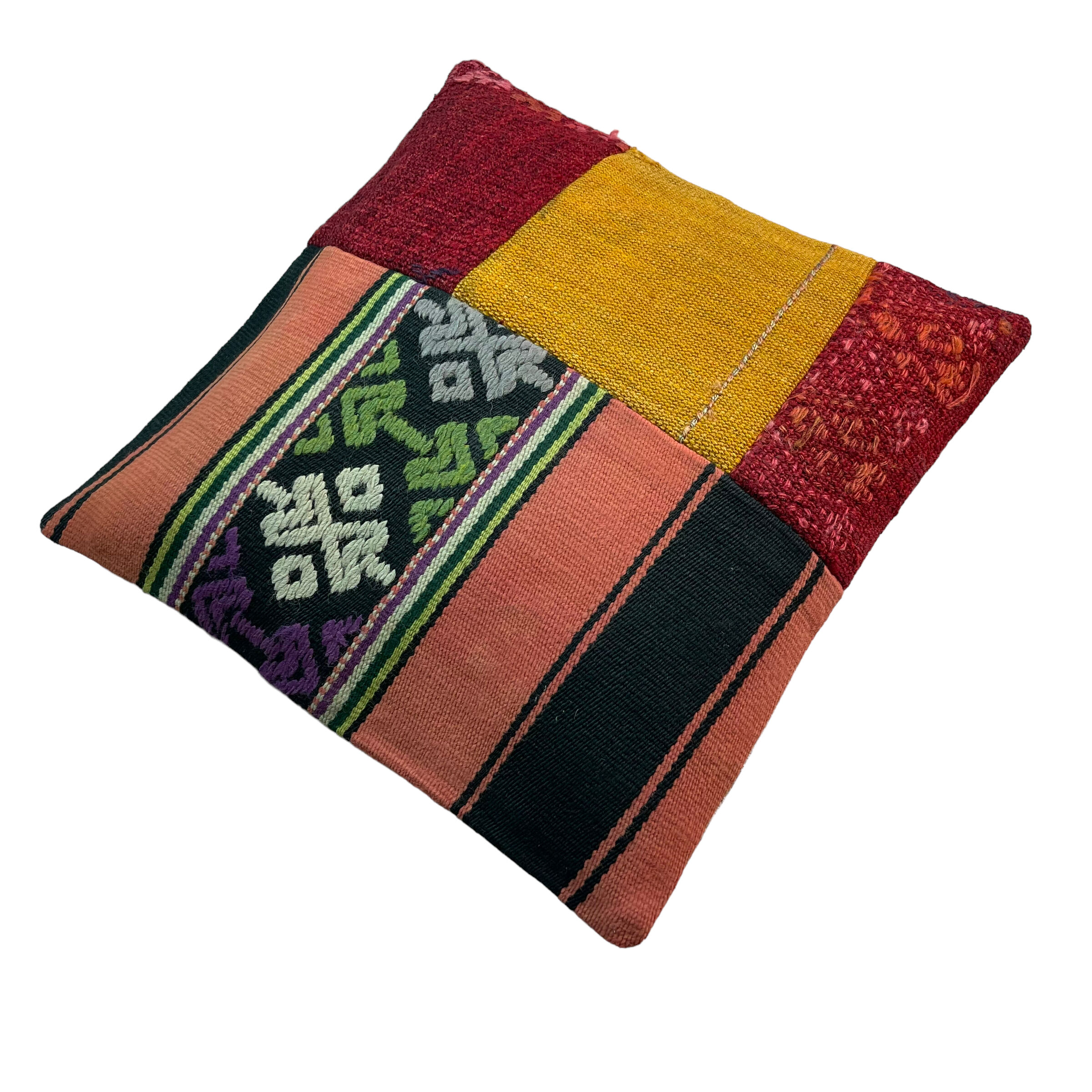 Vintage turkish kilim cushion cover, 40 x 40 cm