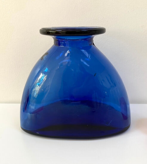 Vintage cobalt blue glass vase