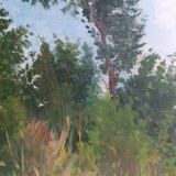 French vintage oil painting on board, signed A. Gillaz