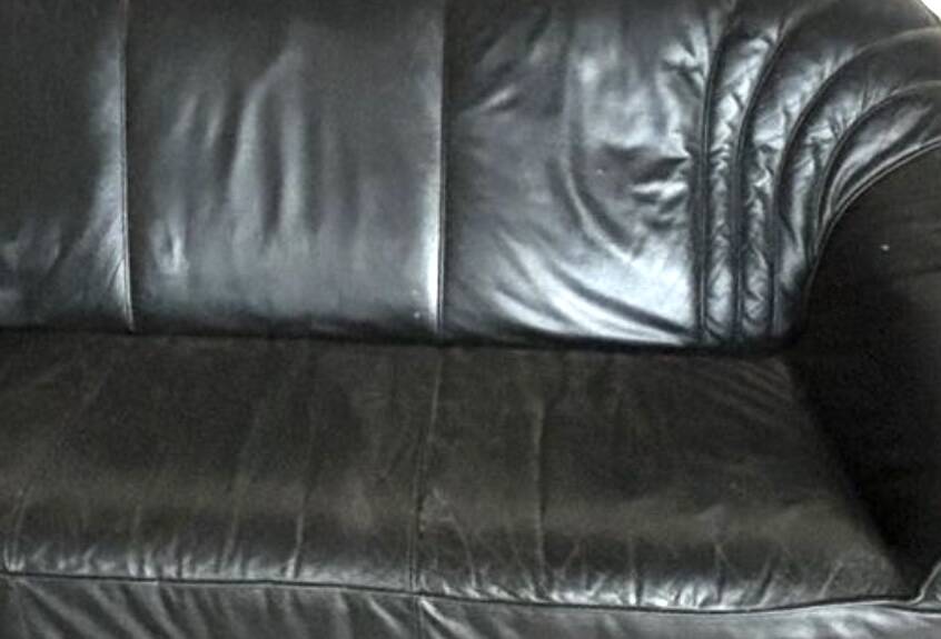Vintage black leather sofa