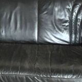 Vintage black leather sofa