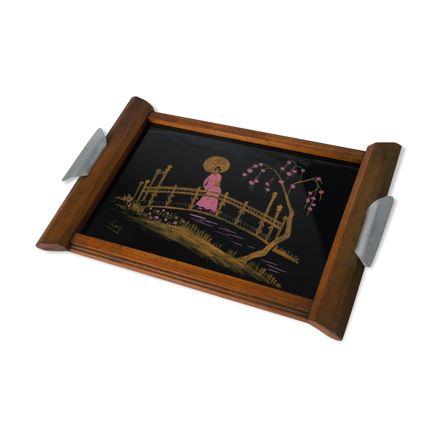 Art deco Asian motif platter