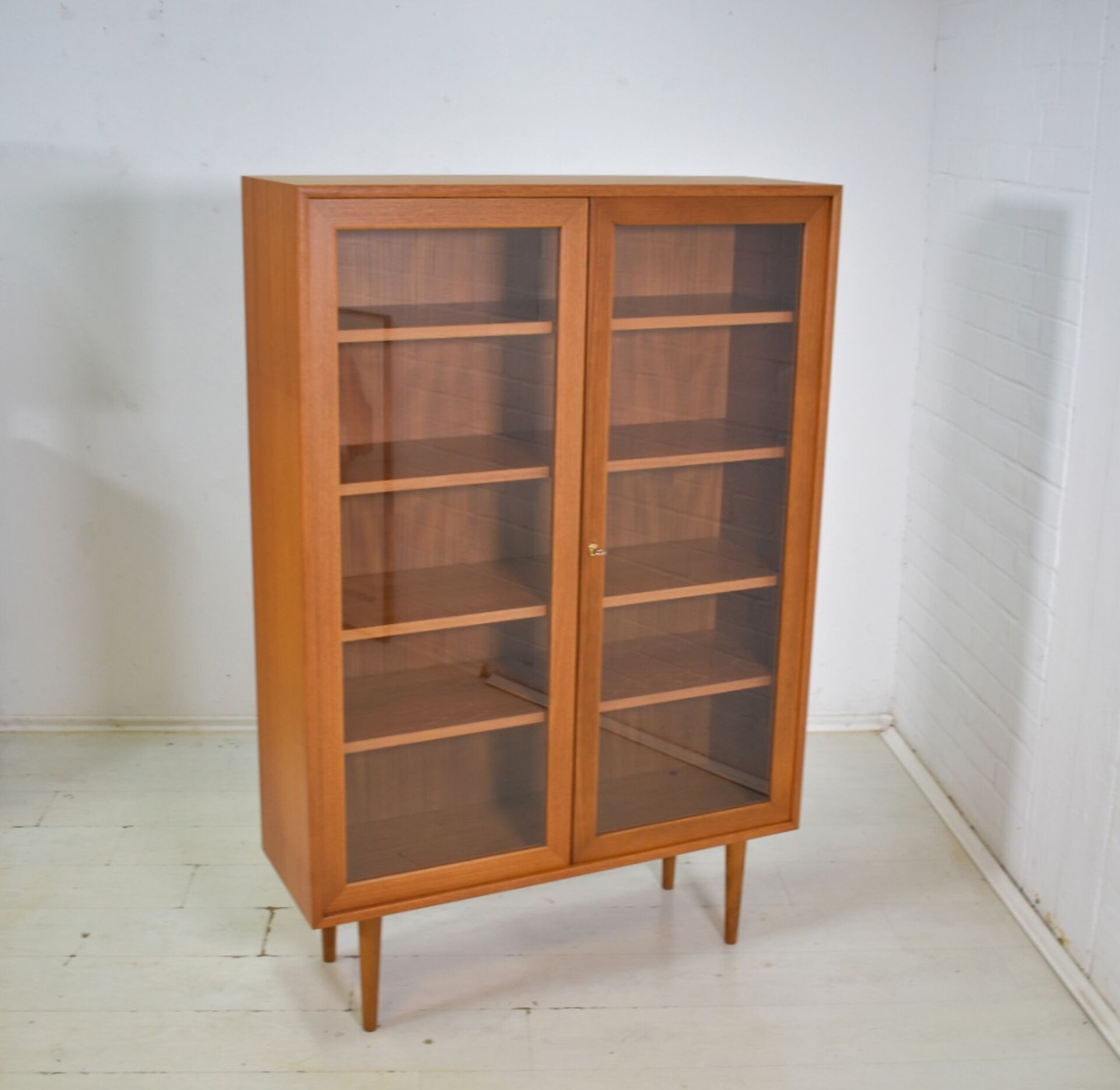 Display cabinet by WK Möbel showcase 1970s Vintage Teak