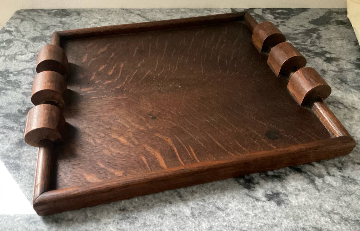 Art Deco teak plateau