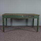 Farm dining table in pastry French green pine