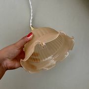Vintage pink frosted glass lampshade pendant light