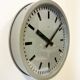 Grey Industrial Station Wall Clock from Nedklok, 1960