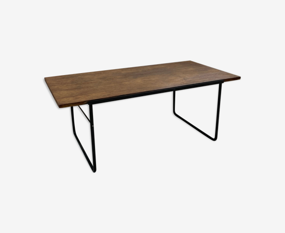 Table basse moderniste années 50 chêne
