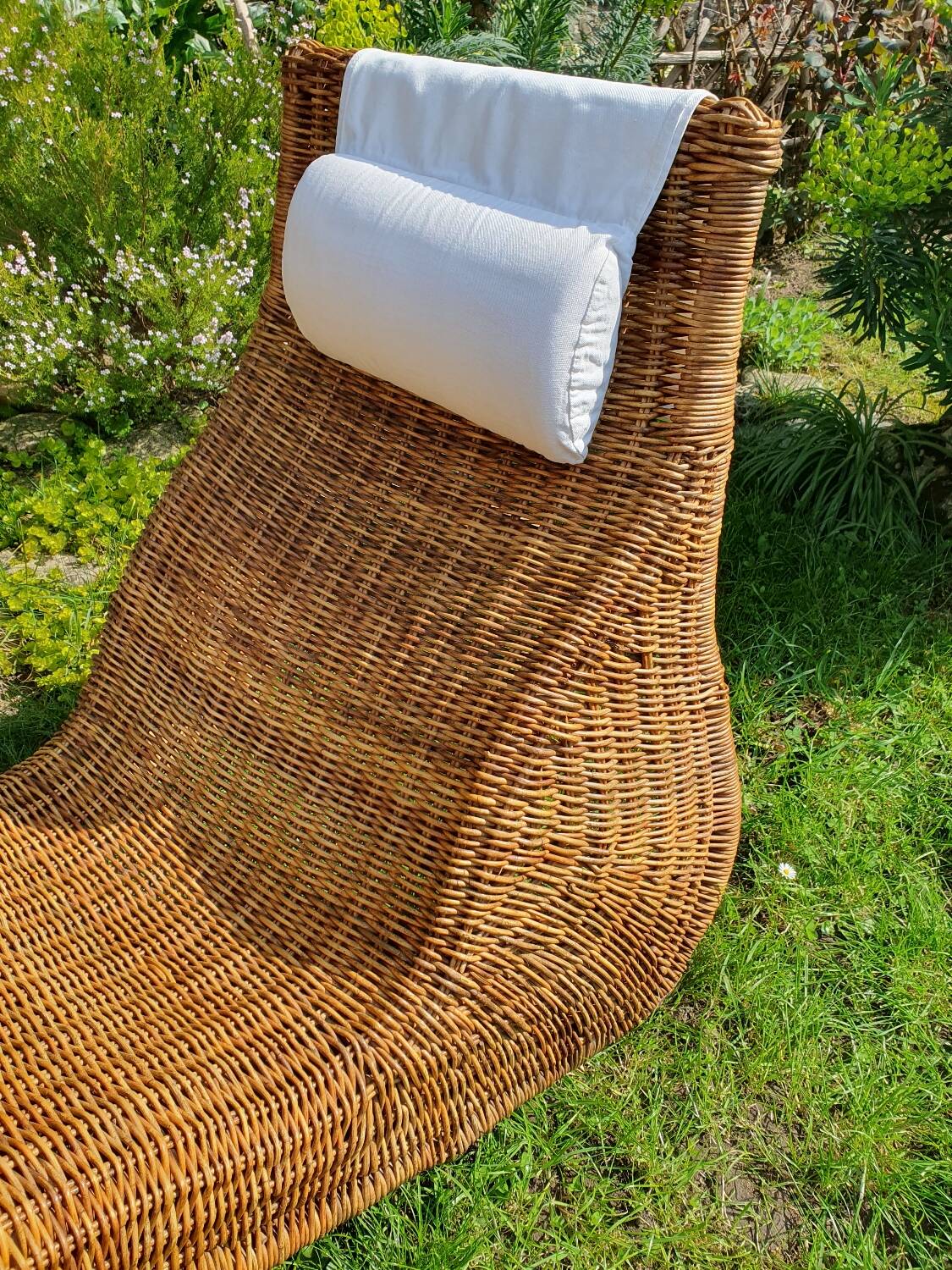 Karlskrona rattan chaise longue by Karl Malmvall for Ikea