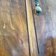 English-style wardrobe and its chest of drawers in walnut burl.