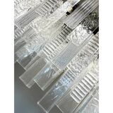 Contemporary Italian Rectangular Strip “Listelli” Murano Glass Chandelier b