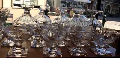 11 champagne glasses, 12 wine glasses and 12 crystal port glasses from Val st Lambert