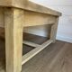 Large antique coffee table in sandblasted solid oak - Rustic chic style