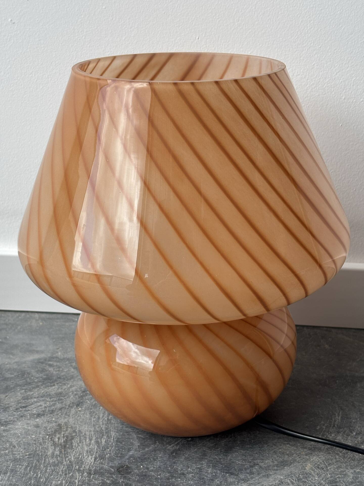Pair of blown glass bedside lamps, Murano style, 1980s