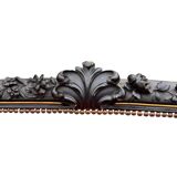 Napoleon III period bench – Blackened wood, brass and red velvet