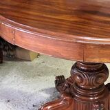 Large Louis Philippe period mahogany fiddle-shaped pedestal table, 19th century