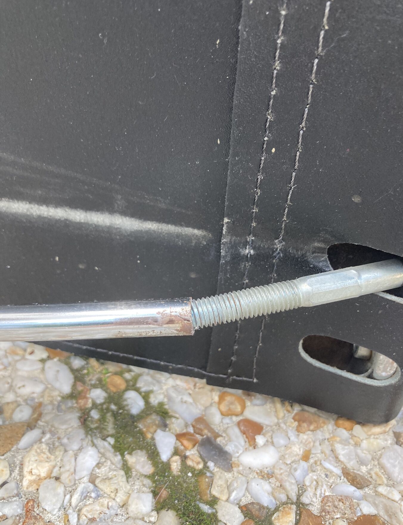 Vintage armchair in black leather