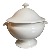 Soupière blanche en faïence Creil et Montereau XIXème siècle