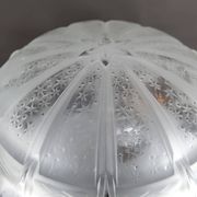 Important Art Deco Wrought Iron Lamp with Starry Glass Dome, c. 1930