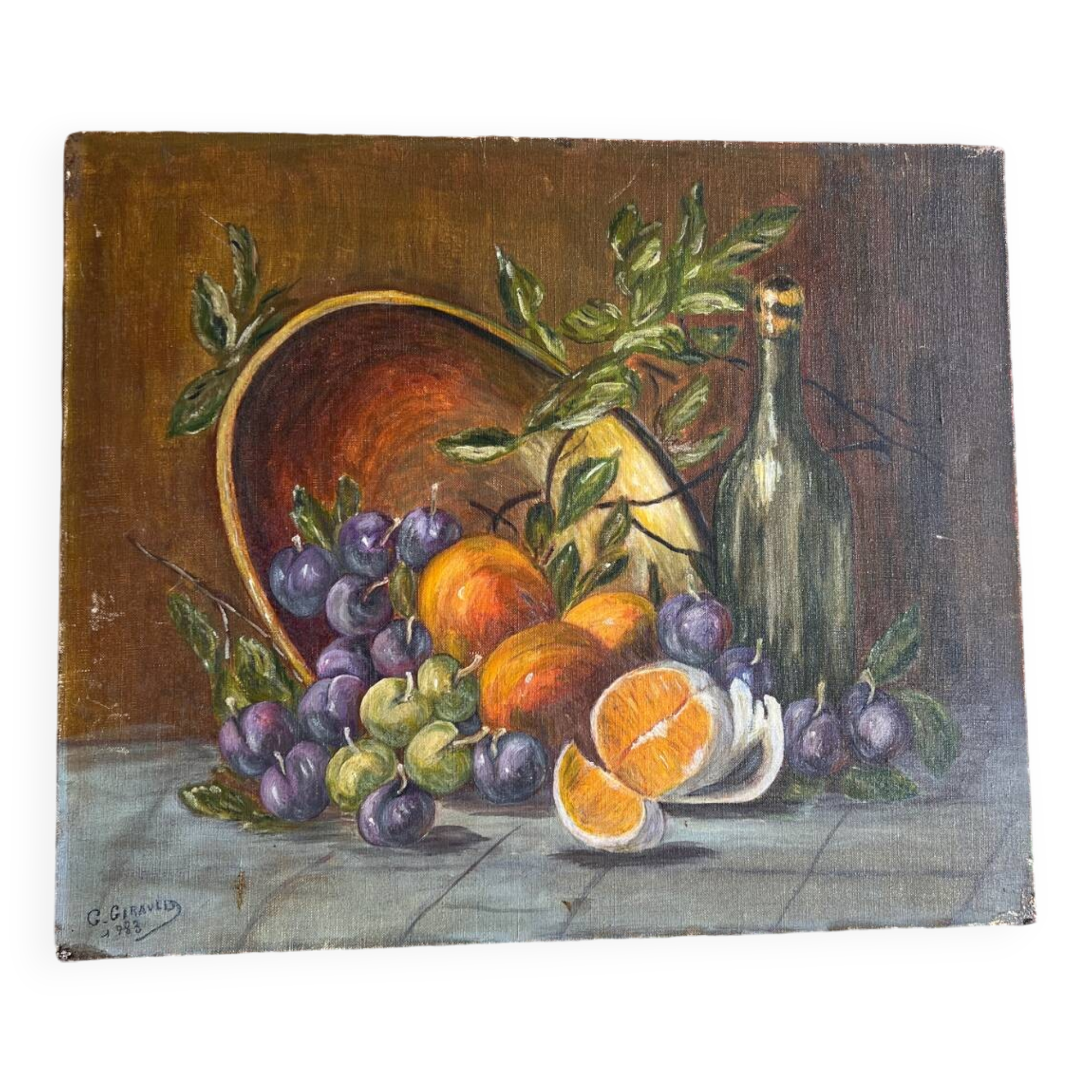 Still life plums fruits