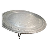 Moroccan handcrafted round table 19th century incised