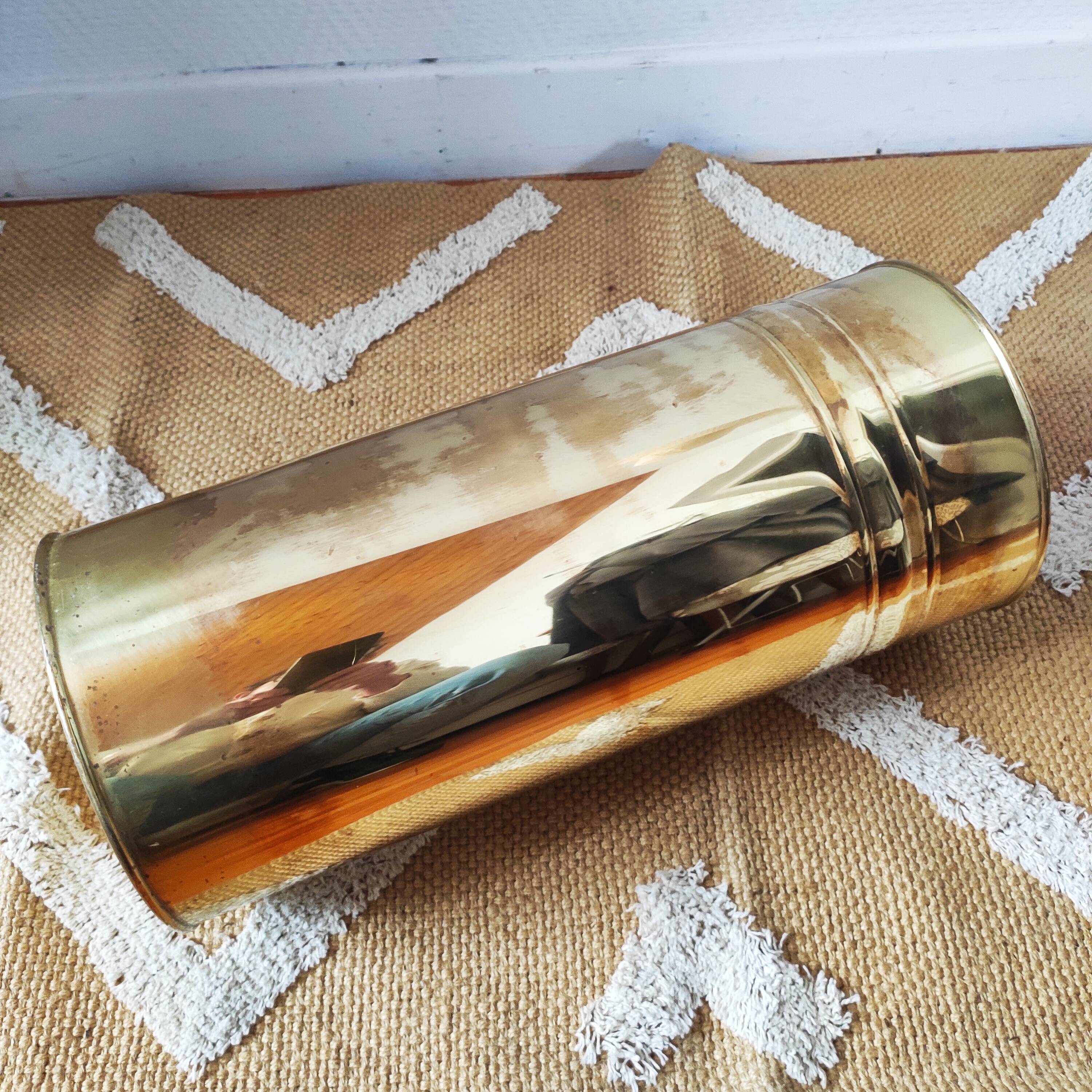 Vintage 1970s brass umbrella stand
