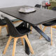 Table à manger style industrielle en bois et métal noir