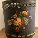 Napoleon III paper basket in leather imitation painted sheet metal