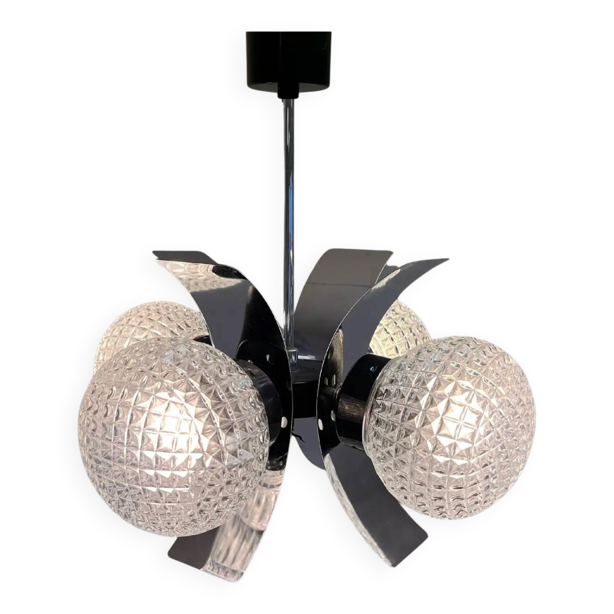 Mid-century design glass pendant - 1970s / Czechoslovakia