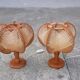 Pair of Scandinavian vintage wood and wire bedside lamps