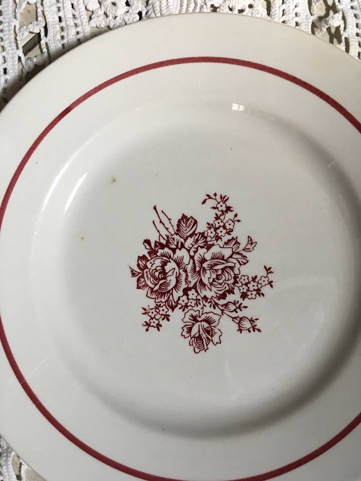 Two red old plates
